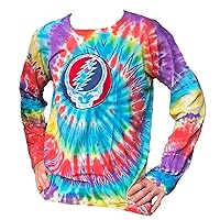 Jedzebel Long Sleeve Tie-Dyed Men's Steal Your Face T-Shirt Grateful Dead GD104GD-TUR-XL (X-Large, Turquoise)