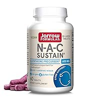 Jarrow Formulas N-A-C Sustain 600 mg - Antioxidant Amino Acid Supplement - 60 Sustain Tablets - Supports Liver & Lung Function - Precursor to Glutathione - 60 Servings