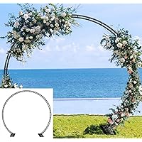 Extra Large Wedding Arch for Ceremony 8.5Ft Wide 7.4Ft High, Metal Balloon Arches Backdrop Stand with Base for Party Supplies, Outdoor Garden Trellis for Climbing Plant, Round Frame, Black