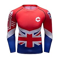 Men Cool Dry 3D Digital Printing Compression Long Sleeve Base Layer Shirts, Sports& Fitness Tee