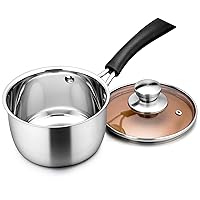 P&P Chef 1 Quart Saucepan Stainless Steel Saucepan with Lid Small Sauce for Home Kitchen Restaurant Cooking Easy Clean and Dishwasher Safe