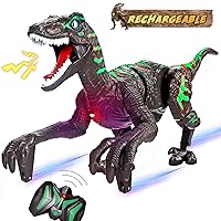 IFLOVE Remote Control Dinosaur Toys for Kids,Dinosaur Toys for Boys Age 6 7 8 9 10+,Rechargeable Electric Velociraptor Robot with Walking and Sound,Dinosaur Birthday Gifts