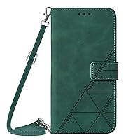 Moto G32 Case with Strap, Crossbody Strap, Adjustable Shoulder Strap, Smartphone, Cell Phone, Drop Prevention, Card Storage, Simple, Anti-Slip, Drop Protection, Side Opening, Cover for Moto G32, Green