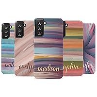 Custom Acrylic Brushstrokes Marble Case, Personalized Name Case, Designed ‎for Samsung Galaxy S24 Plus, S23 Ultra, S22, S21, S20, S10, S10e, S9, S8, Note 20, 10‎ Multicolor