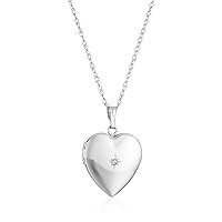 Amazon Essentials 14k Yellow Gold Heart Locket Necklace with Diamond-Accent (previously Amazon Collection)