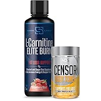 Censor NDS Nutrition Fat Loss-Body Toner with CLA (90 Softgels) & Siren Labs L-Carnitine Elite Burn Fat Loss Support Strawberry Blast 3000 mg (32 Servings)