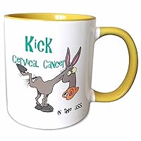 3dRose Kick Cervical Cancer In The Ass Awareness Ribbon Cause Design - Mugs (mug_115588_8)