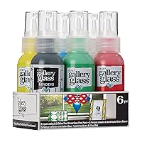 Gallery Glass, Basic Stained Kit, 6 Piece Glass Paint Set for DIY Arts and Crafts, Perfect for Beginners and Artists, 1 Count (Pack of 1)
