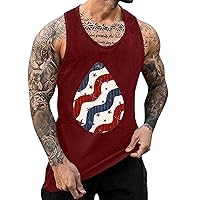 Men's American Flag Tank Tops Retro Distressed Patriotic Tees Summer Quick Dry 3D Graphic Sleeveless Fitness Workout T Shirt