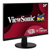 ViewSonic VA2447-MH 24 Inch Full HD 1080p Monitor with Ultra-Thin Bezel, AMD FreeSync, 100Hz, Eye Care, and HDMI, VGA Inputs for Home and Office(Renewed)