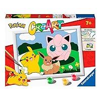 Ravensburger CreArt Pokémon Classics Paint by Numbers for Children Age 7 Years Up - Painting Arts and Crafts Kits for Kids, Green