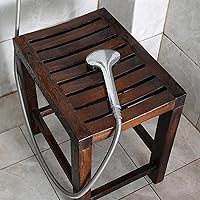 Elderly Bath Stool, Shower Bench, Wood Heavy Duty Bath Chair Tool Free Anti-Slip Bathtub Seat Bench Stool for Senior, Handicap, Disabled Bathtub Shower ，Walnut 42X28X35 cm