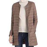 Women'S Hooded Ultra Lightweight Warm Long Puffer Coat Packable Down Jacket Winter Coat Full-Zip Long-Sleeve Outerwear