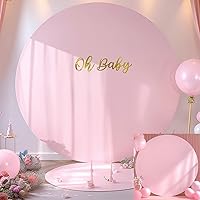 7.2 FT Pink Round Backdrop Cover for 5 to 7.2ft Round Backdrop Stand - Adjustable Circle Arch Backdrop Cover for Wedding Birthday Party Photography Baby Shower Decoration