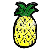 Nipitshop Patches Size Big Yellow Pineapple Reversible Change Color Sequin Embroidery Iron On Patches Clothing T-Shirt Jeans Bags Polo Shirt Hat Backpacks Sewing DIY Appliques Patches
