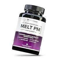 Vitauthority MELT PM Nighttime & Weight Loss Pills: Naturally Support More Restful Sleep, with Ashwagandha & L-Theanine - 30 Servings