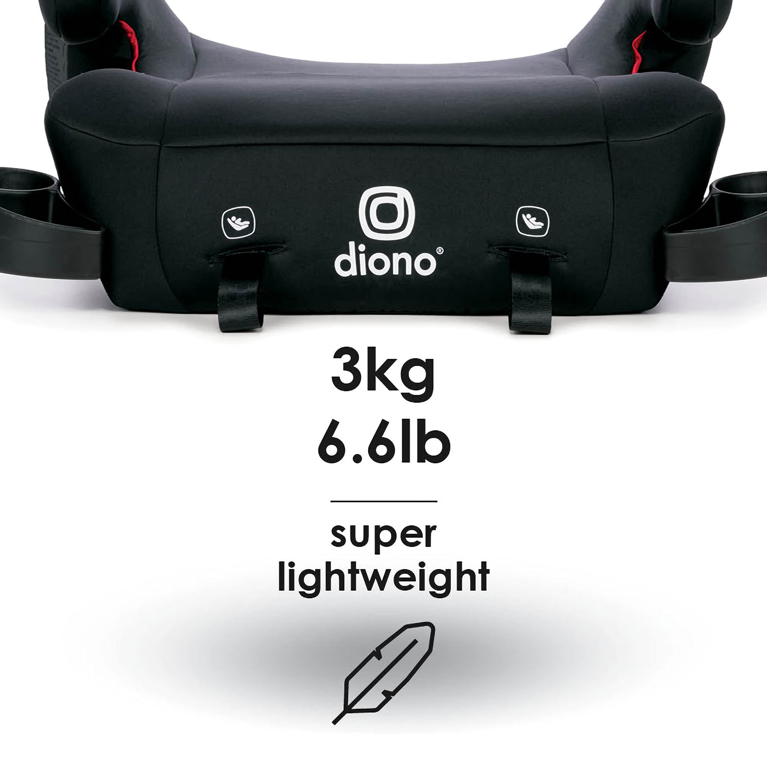 Diono Solana 2 XL 2022, Dual Latch Connectors, Lightweight Backless Belt-Positioning Car, 8 Years 1 Booster Seat, Black
