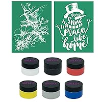 DGAGA Chalk Paste and Silk Screen Stencils Set, Self Adhesive Stencils Paint Screen Printing Ink Set For Mesh Transfer DIY Home Decor, Wood Signs, Canvas, Glass, Chalk Arts, Crafts