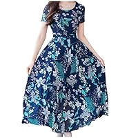 Casual Summer Dresses for Women Tie-Up Sleeveless Halter Neck Flowy Pleated Maxi Cocktail Dress