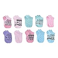 Disney Princess Girl's 10-Pack Girl Power No Show Socks, Blush, 4/6