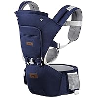 Baby Carrier Newborn to Toddler with Hip Seat 6-in-1 Ergonomic All Positions Infant Carrier Soft Baby Holder Carrier with Hood for All Seasons