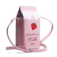 Lanpet Women Unique Purse Girls Fruits Banana Strawberry Milk Box Cross body Bag Mobile phone Wallet Purse