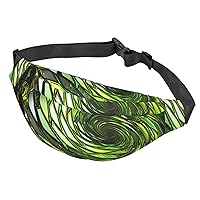 Fanny Pack For Men Women Casual Belt Bag Waterproof Waist Bag Abstract Green Snake Running Waist Pack For Travel Sports