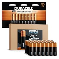 Duracell Optimum AA Batteries, 28 Count + Coppertop AA 16 Count Pack Double A Alkaline Battery Combo Pack - 44 Count Total