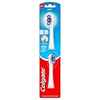Colgate 360 Floss Tip Battery Powered Toothbrush Refill Heads, 2 Pack