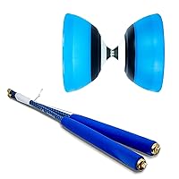 Combo l G3 Series Diabolo (Fog Blue) + Carbon Diabolo Sticks (Blue) - Professional Diabolo Set, High Performance for All Tricks and Levels - Beginners to Pros, Juggling Chinese Yoyo Set