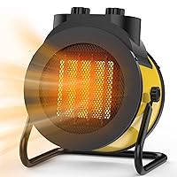 Space Heaters for Indoor Use, 1500W PTC Electric Heater with 90°Adjustable Angle, Fast Safety Heat, Small Portable Heater for Office Home(Yellow)