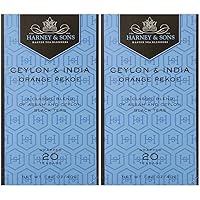 Harney & Sons Black Tea, Orange Pekoe, 20 Tea Bags (Pack of 2)