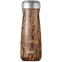 Stainless Steel Traveler, 20oz, Teakwood, Triple Layered Vacuum Insulated Containers Keeps Drinks Cold for 36 Hours and Hot for 15, BPA Free, Easy Carrying On the Go