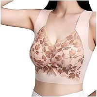 Women Push Up T-Shirt Bra Plus Size Floral Lace No Underwire Soft Everyday Bras Widen Band, Comfort Minimizer Bra