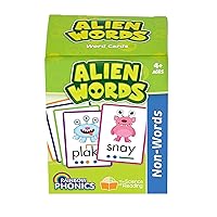 Junior Learning: Rainbow Phonics - Alien Words - 148 Word Cards, Flash Cards with Made Up Words to Help Learn Phonics, Level Based Cards, Kids Ages 4+