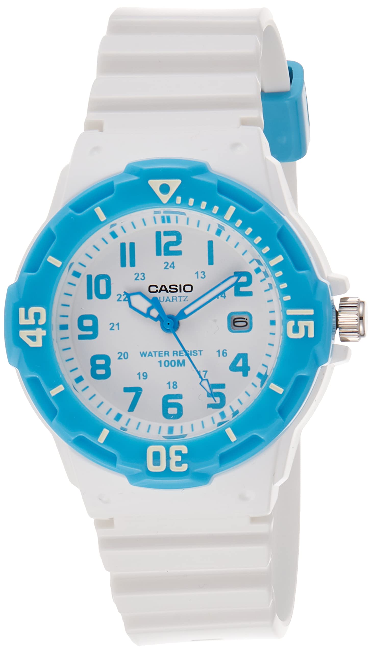 Casio Women's LRW-200H-2BVCF Stainless Steel Watch with White Resin Band