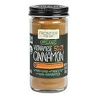 Frontier Organic Ground Vietnamese Cinnamon, 1.31 Ounce Bottle, Premium Quality Cinnamon, Full Balanced Spicy Flavor, Kosher