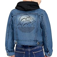 Dolphins in the Sea Toddler Hooded Denim Jacket - Gift for Girl - Infant Present