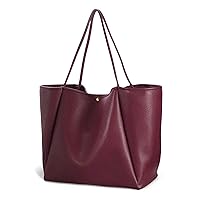 HOXIS Oversize Vegan Leather Tote Women Weekender Bag Shopper Handbag Travel Purse