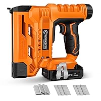 Cordless Brad Nailer, GoGonova Battery Powered 18 Gauge 2-in-1 Nail  Gun/Staple Gun, Accepts 5/8'' Nails/Staples for Upholstery and Woodworking