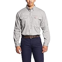 FR Solid Vent Work Shirt - Men’s Button-Down Long Sleeve Performance Shirt