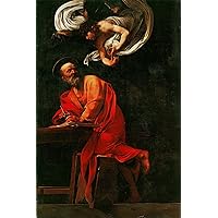 Caravaggio Fine Art Poster Print Mathew and The Angel - 18x24