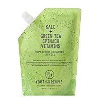 Superfood Facial Cleanser - Kale and Green Tea Cleanser - Gentle Face Wash, Makeup Remover + Pore Minimizer for All Skin Types - Vegan
