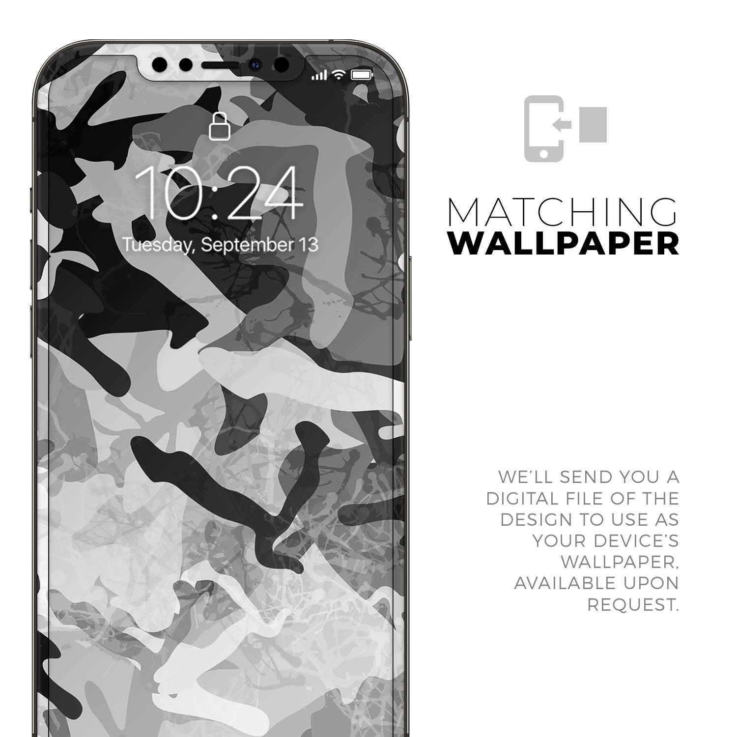 DesignSkinz Full Body Skin Decal Wrap Kit Compatible with iPhone 15 Pro Max - Desert Snow Camouflage V2