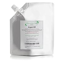 Clean and Green Refined Pure Argan Oil - 100% Natural, Unscented, Base Oil, Argan Hair Growth Oil, Lotion, Face Oil, Carrier Oil in Premium Resealable Pouch, 15 oz