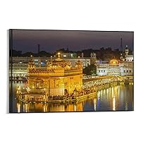 Golden Temple Harmandir Sahib Colorful Religious Modern City Poster Poster Decorative Painting Canvas Wall Art Living Room Posters Bedroom Painting 12x18inch(30x45cm)