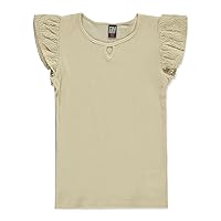 Girls' Ribbed Lace Sleeve T-Shirt