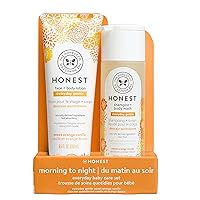 The Honest Company 2-in-1 Cleansing Shampoo + Body Wash and Face + Body Lotion Bundle | Gentle for Baby | Naturally Derived | Citrus Vanilla Refresh, 18.5 fl oz