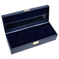 Time Resistance Leather Watch Box - 4 Compartments Luxury Watch Organiser - Watch Display Case - Jewellery Storage Box
