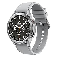 Samsung Galaxy Watch4 Classic, Round Bluetooth Smartwatch, Wear OS, Rotating Bezel, Fitness Watch, Fitness Tracker, 46 mm, Silver (German Version)